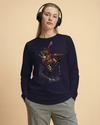 Samurai Snowboard Ukiyo-e Unisex Long Sleeve Tee