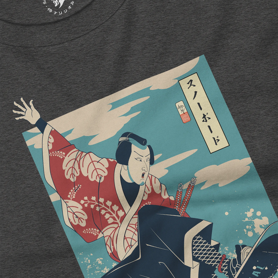 Samurai Snowboard Winter Sport Ukiyo-e Unisex Long Sleeve Tee - Samurai Original