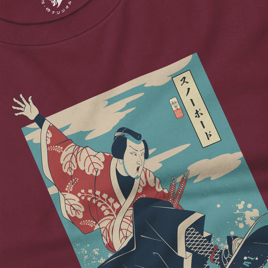 Samurai Snowboard Winter Sport Ukiyo-e Unisex Long Sleeve Tee - Samurai Original