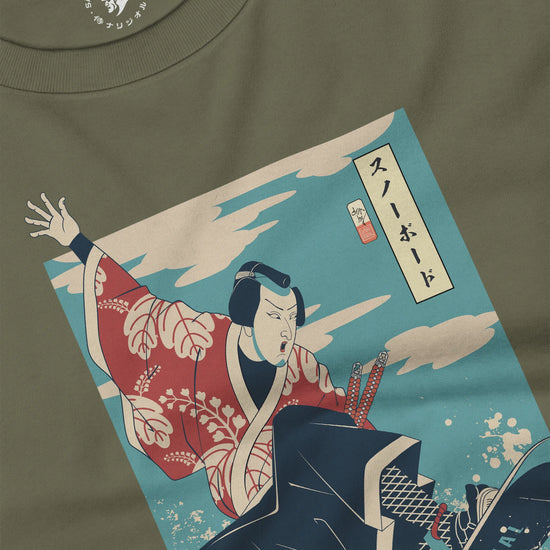 Samurai Snowboard Winter Sport Ukiyo-e Unisex Long Sleeve Tee - Samurai Original