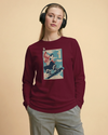 Samurai Snowboard Winter Sport Ukiyo-e Unisex Long Sleeve Tee - Samurai Original