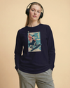 Samurai Snowboard Winter Sport Ukiyo-e Unisex Long Sleeve Tee - Samurai Original
