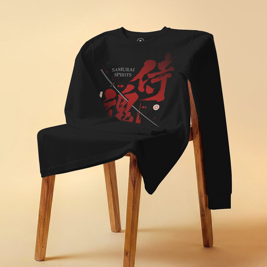 Samurai Spirits Kanji Calligraphy Unisex Long Sleeve Tee - Samurai Original
