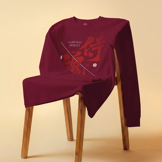 Samurai Spirits Kanji Calligraphy Unisex Long Sleeve Tee - Samurai Original
