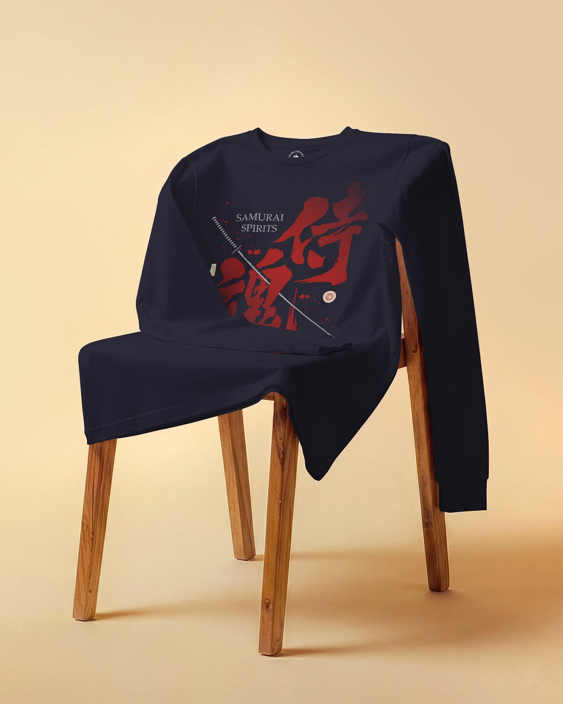 Samurai Spirits Kanji Calligraphy Unisex Long Sleeve Tee - Samurai Original