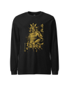 Samurai Sumi-e Japanese Ink Painting Unisex Long Sleeve Tee Black - Samurai Original