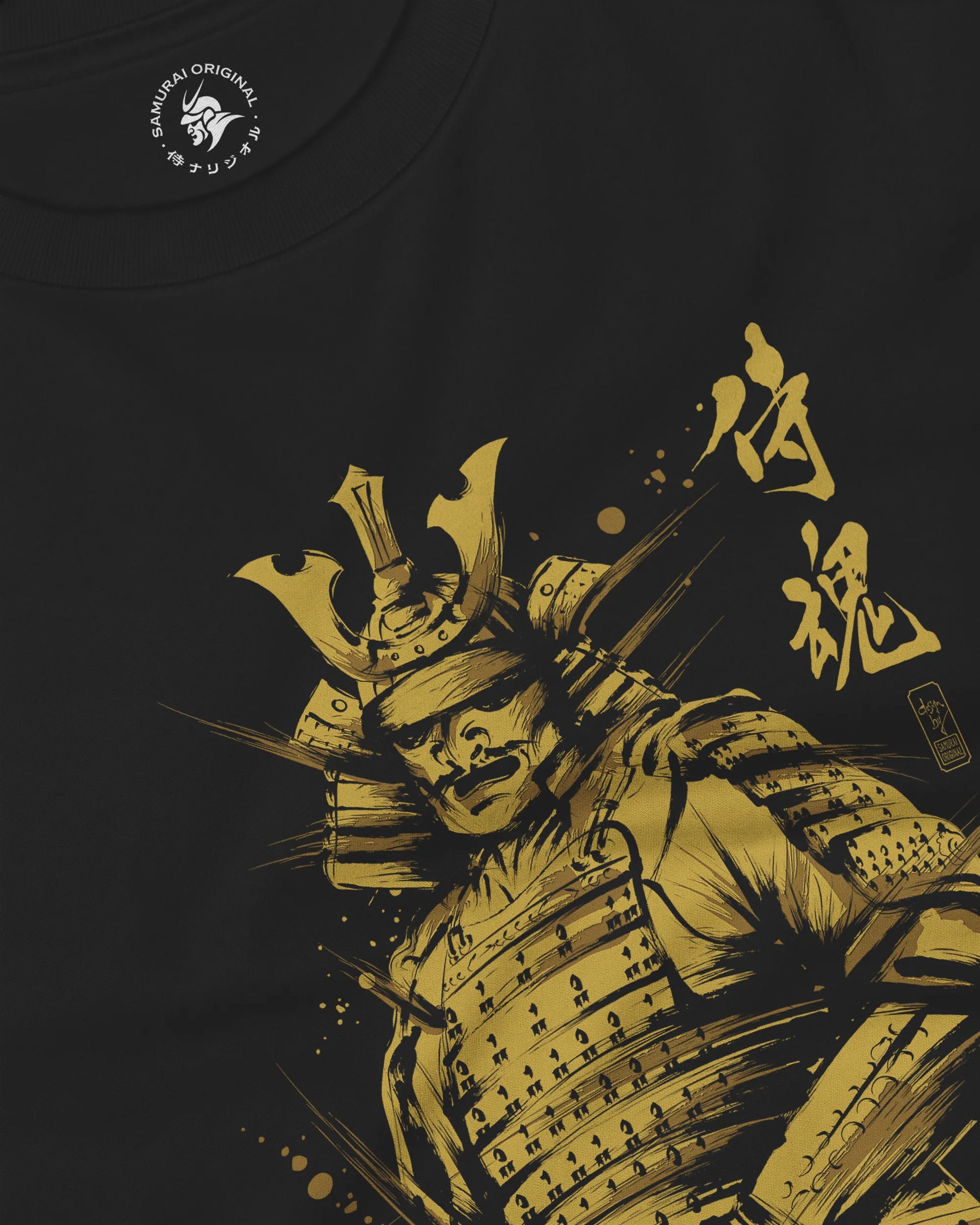 Samurai Sumi-e Japanese Ink Painting Unisex Long Sleeve Tee - Samurai Original