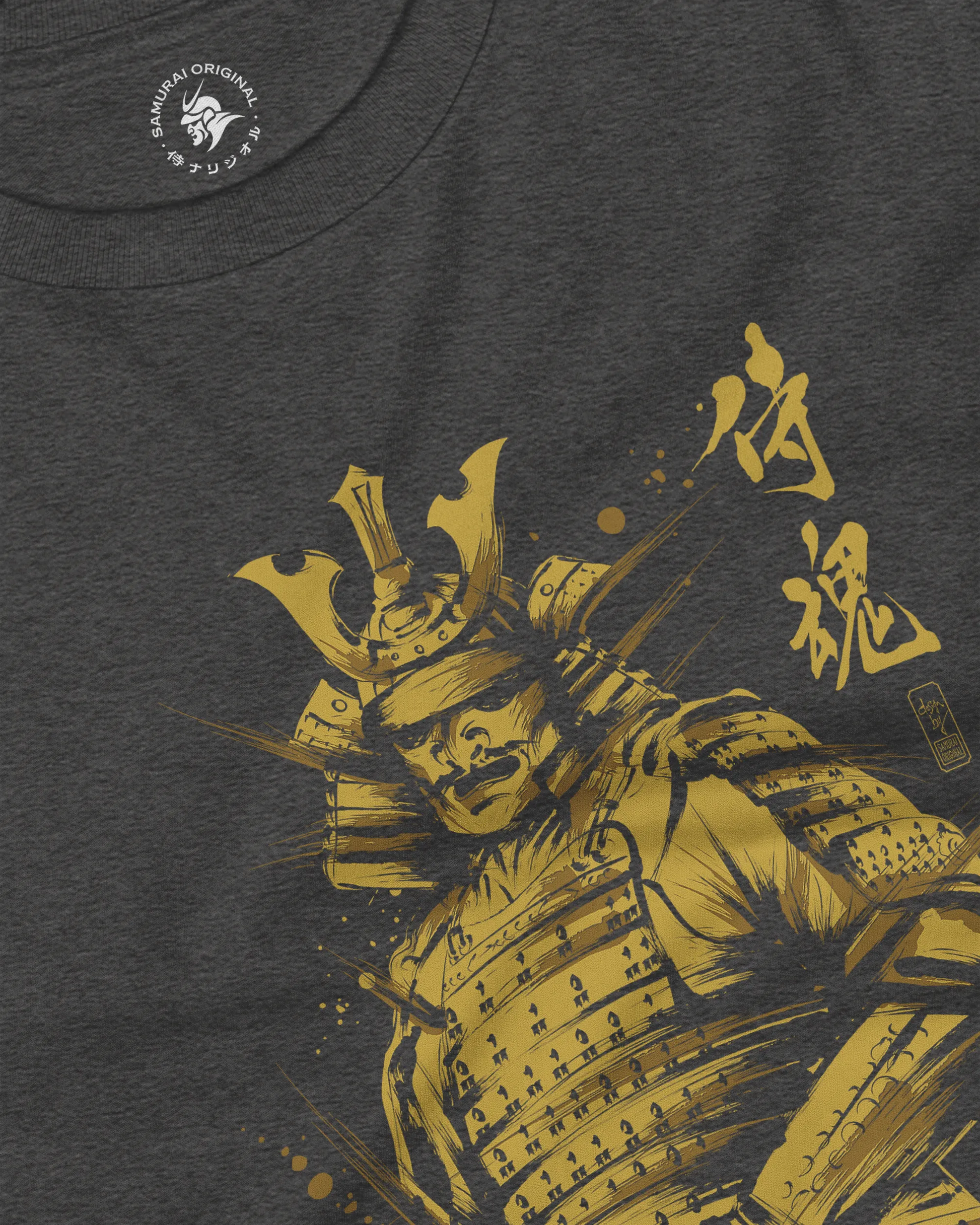 Samurai Sumi-e Japanese Ink Painting Unisex Long Sleeve Tee - Samurai Original