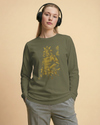 Samurai Sumi-e Japanese Ink Painting Unisex Long Sleeve Tee - Samurai Original