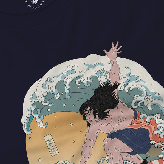 Samurai Surfing 2 Water Sport Ukiyo-e Unisex Unisex Long Sleeve Tee - Samurai Original