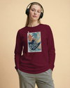 Samurai Surfing Water Sport Ukiyo-e Unisex Long Sleeve Tee