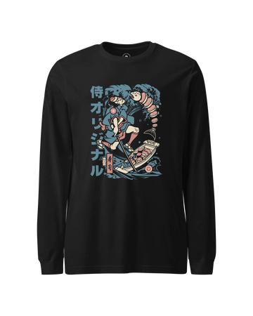 Samurai Sushi Japan's Food Ukiyo-e Funny Unisex Long Sleeve Tee