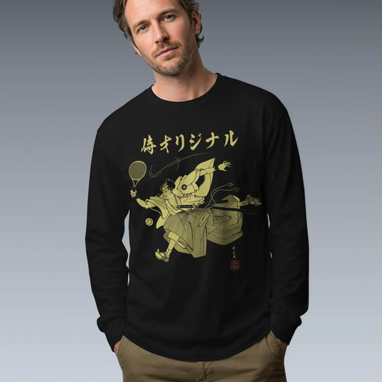 Samurai Tennis Japanese Ukiyo-e Unisex Long Sleeve Tee No.3 - Samurai Original