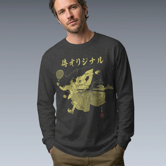 Samurai Tennis Japanese Ukiyo-e Unisex Long Sleeve Tee No.3 - Samurai Original
