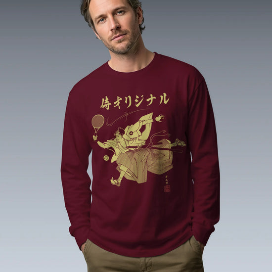 Samurai Tennis Japanese Ukiyo-e Unisex Long Sleeve Tee No.3 - Samurai Original