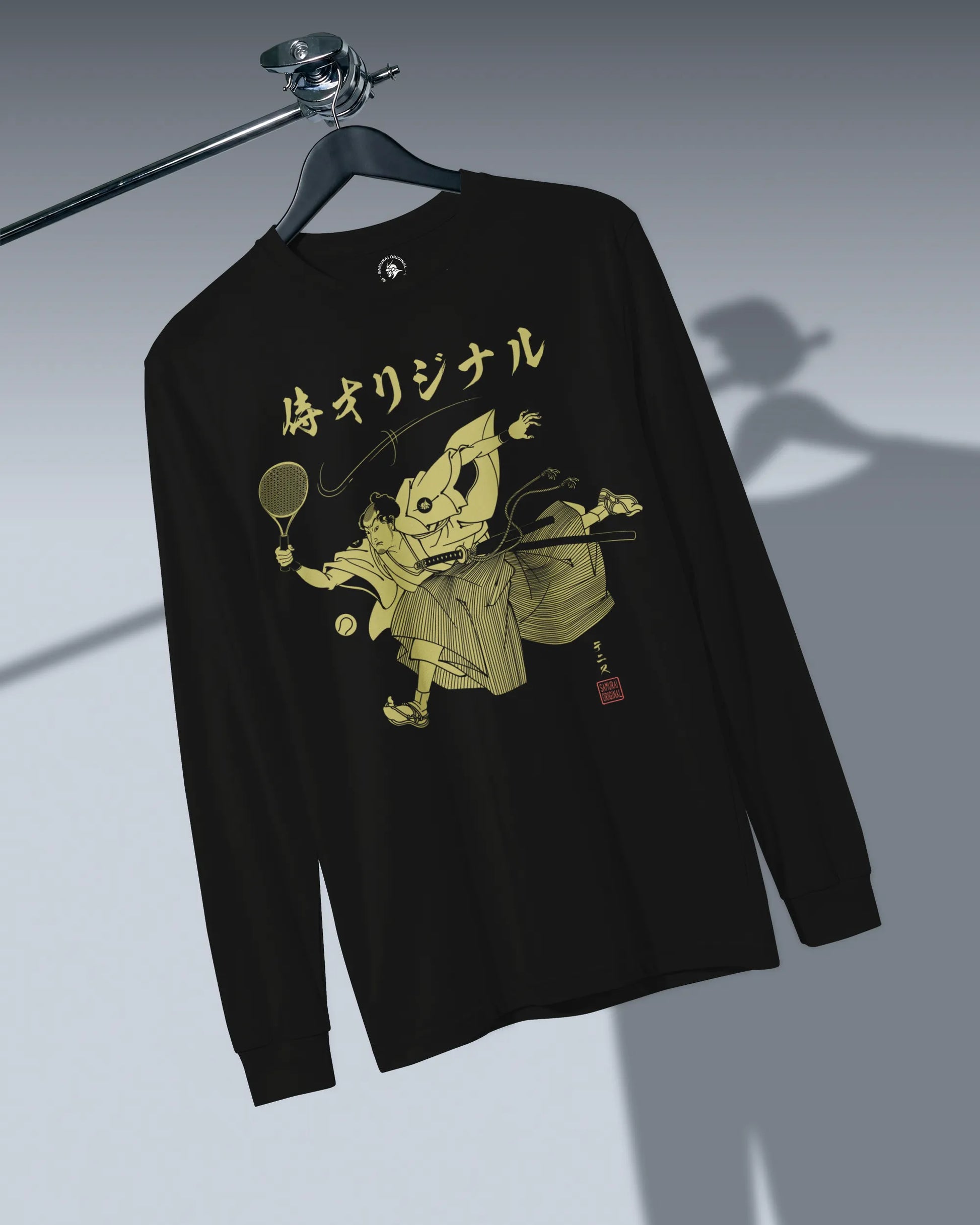 Samurai Tennis Japanese Ukiyo-e Unisex Long Sleeve Tee No.3 - Samurai Original
