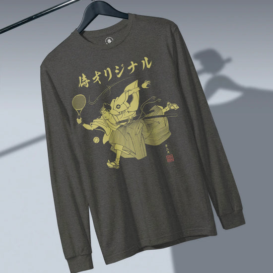 Samurai Tennis Japanese Ukiyo-e Unisex Long Sleeve Tee No.3 - Samurai Original