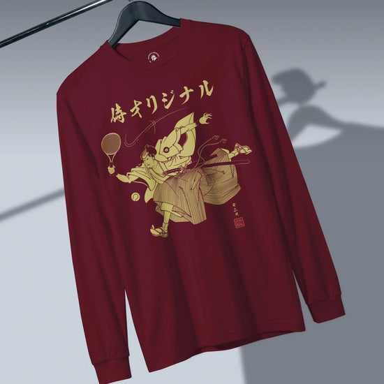 Samurai Tennis Japanese Ukiyo-e Unisex Long Sleeve Tee No.3 - Samurai Original