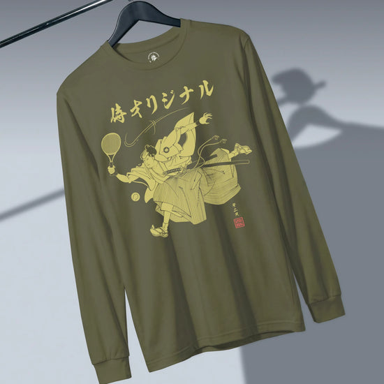 Samurai Tennis Japanese Ukiyo-e Unisex Long Sleeve Tee No.3 - Samurai Original