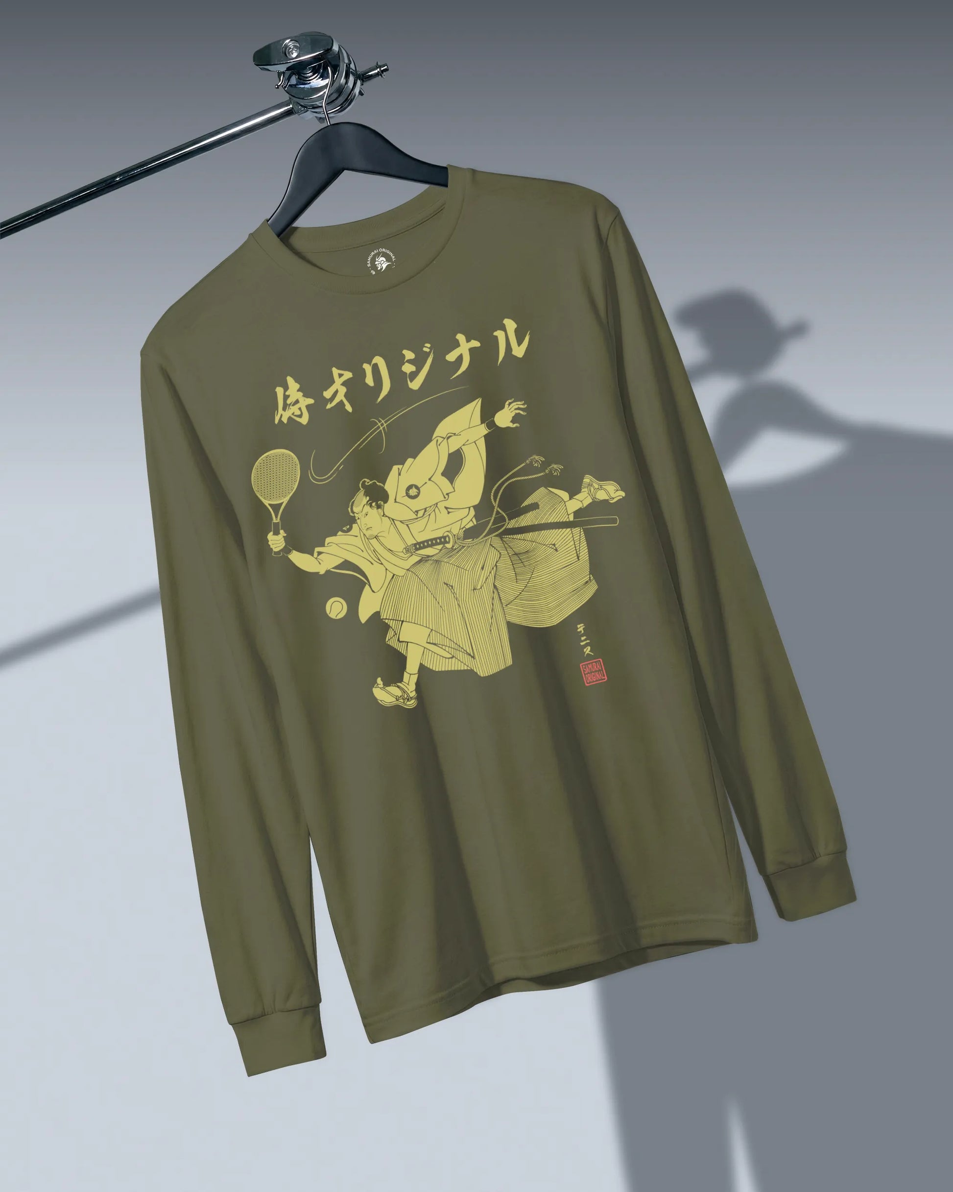 Samurai Tennis Japanese Ukiyo-e Unisex Long Sleeve Tee No.3 - Samurai Original