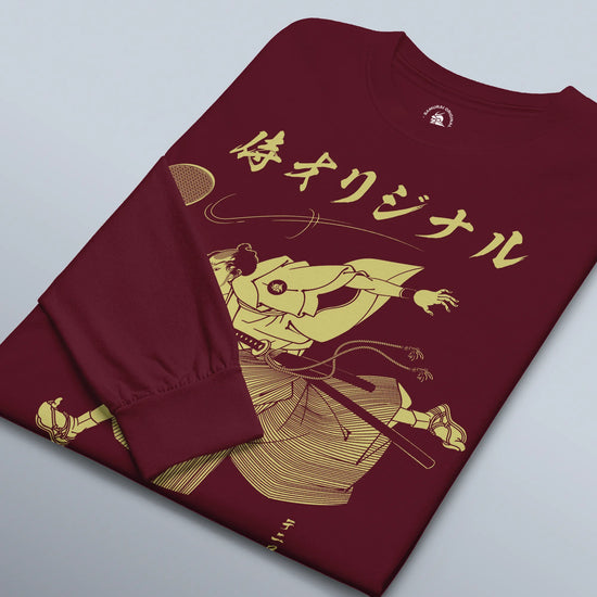 Samurai Tennis Japanese Ukiyo-e Unisex Long Sleeve Tee No.3 - Samurai Original