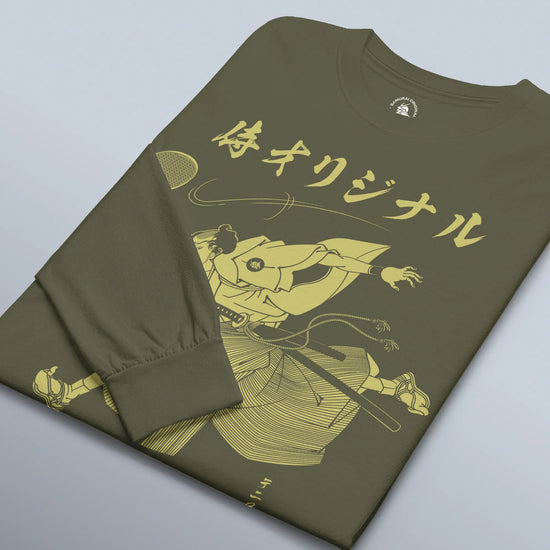 Samurai Tennis Japanese Ukiyo-e Unisex Long Sleeve Tee No.3 - Samurai Original