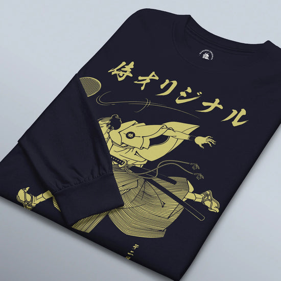 Samurai Tennis Japanese Ukiyo-e Unisex Long Sleeve Tee No.3 - Samurai Original