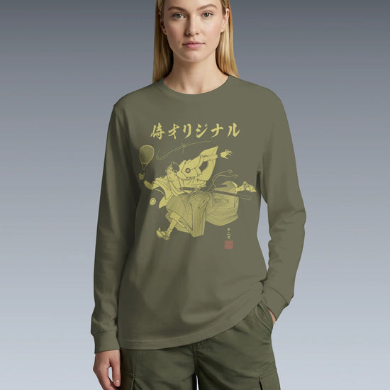 Samurai Tennis Japanese Ukiyo-e Unisex Long Sleeve Tee No.3 - Samurai Original