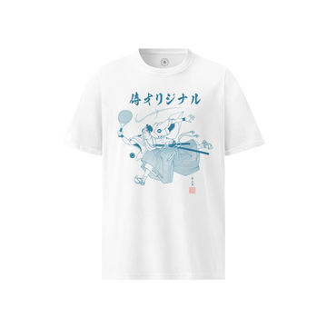 Samurai Tennis Japanese Ukiyo-e Unisex Organic T-shirt No.3