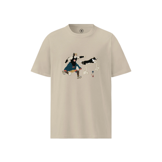 Samurai Trainer Dog Ukiyo-e Unisex organic t-shirt