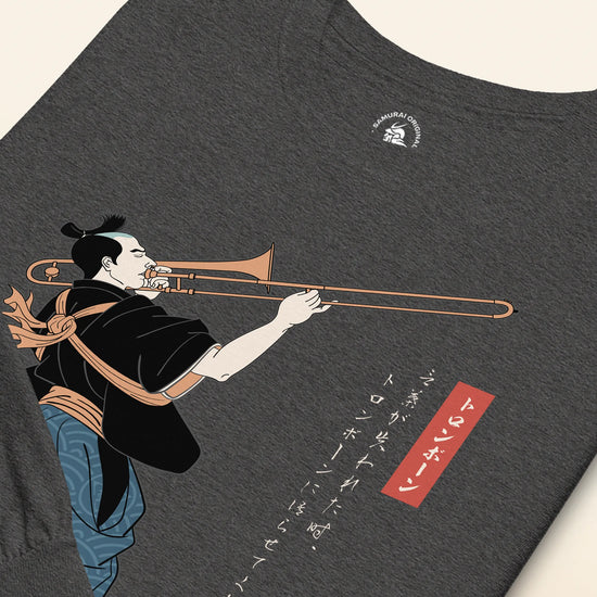 Samurai Trombone Japanese Ukiyo-e Unisex Long Sleeve Tee No.2 - Samurai Original