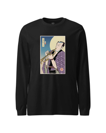 Samurai Trumpet Brass Instrument Ukiyo-e Unisex Long Sleeve Tee