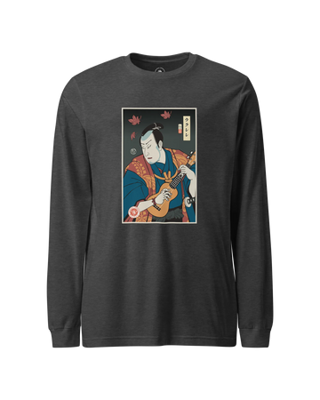 Samurai Ukulele String Instrument Ukiyo-e Unisex Long Sleeve Tee