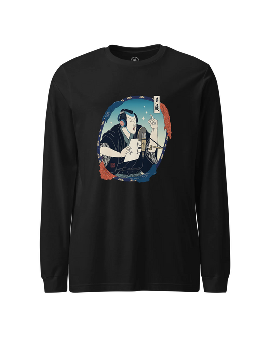 Samurai Voice Actor Japanese Ukiyo-e Unisex Long Sleeve Tee No.3
