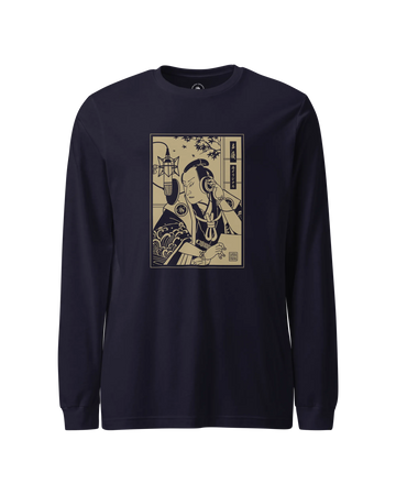 Samurai Voice Actor Japanese Ukiyo-e Unisex Long Sleeve Tee