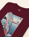 Samurai Windsurfing Extreme Sport Ukiyo-e Unisex Long Sleeve Tee