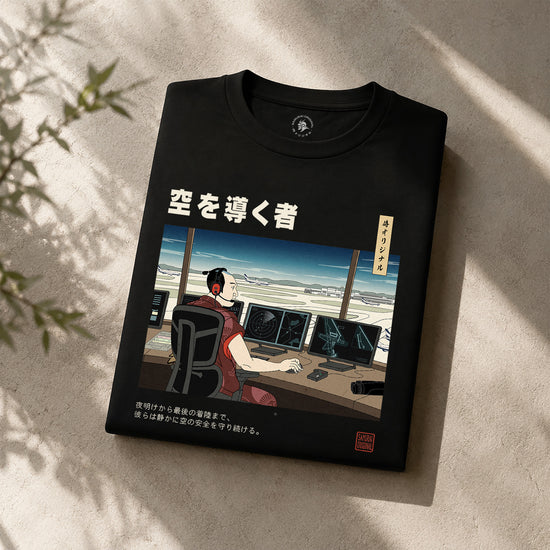 Samurai Air Traffic Controller Ukiyo-e Organic T-shirt - Samurai Original