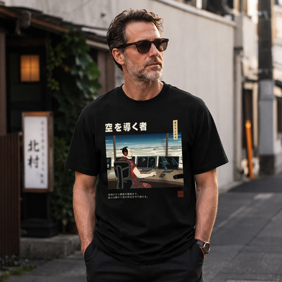 Samurai Air Traffic Controller Ukiyo-e Organic T-shirt - Samurai Original