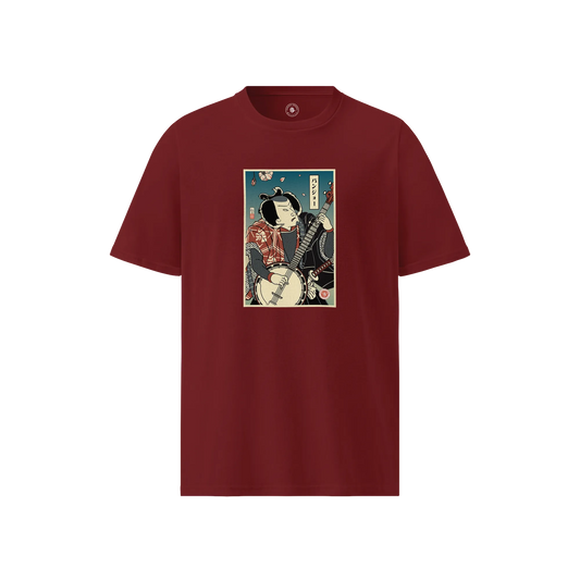 Samurai Banjo Music Ukiyo-e Unisex organic t-shirt