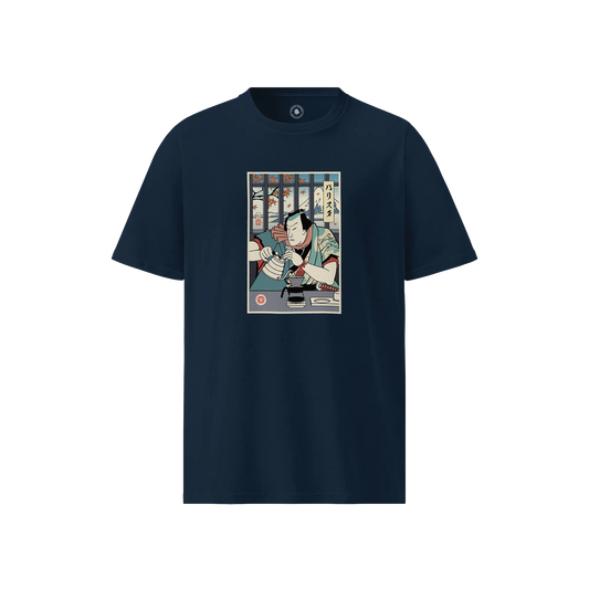 Samurai Barista Ukiyo-e Unisex organic t-shirt