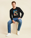 Samurai & Beard Japanese Ukiyo-e Unisex Long Sleeve Tee - Samurai Original