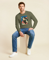 Samurai & Beard Japanese Ukiyo-e Unisex Long Sleeve Tee - Samurai Original