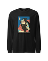 Samurai & Beard Japanese Ukiyo-e Unisex Long Sleeve Tee Black - Samurai Original