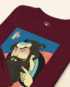 Samurai & Beard Japanese Ukiyo-e Unisex Long Sleeve Tee - Samurai Original