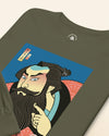 Samurai & Beard Japanese Ukiyo-e Unisex Long Sleeve Tee - Samurai Original