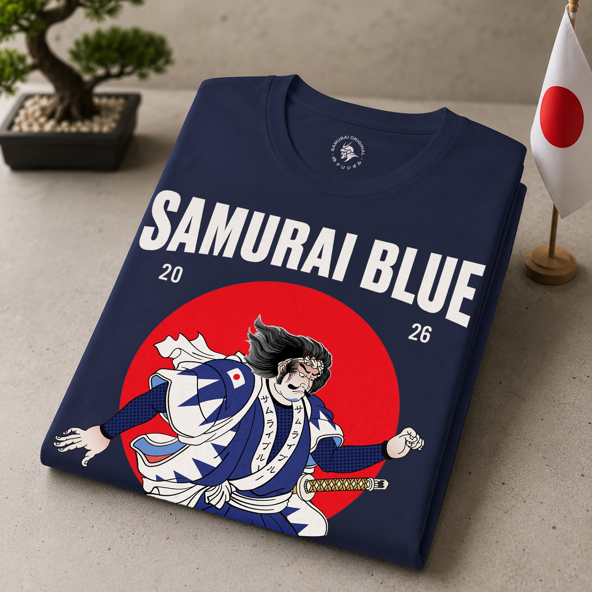 Samurai Blue 2026 Football Ukiyo-e Unisex T-shirt - Samurai Original