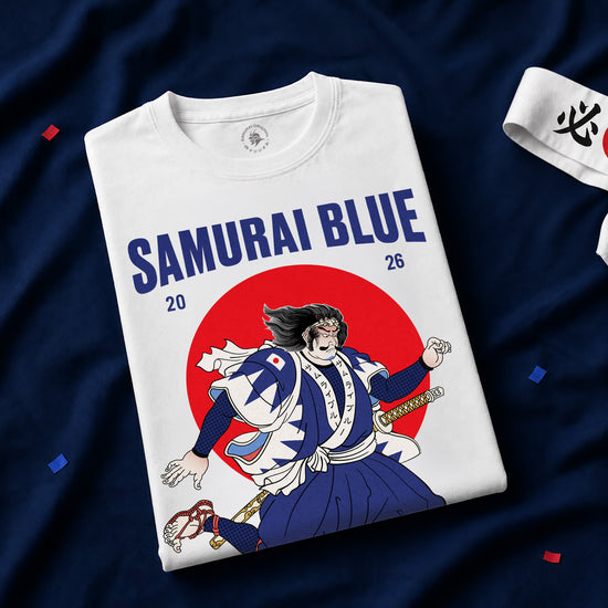 Samurai Blue 2026 Football Ukiyo-e Organic T-shirt - Samurai Original
