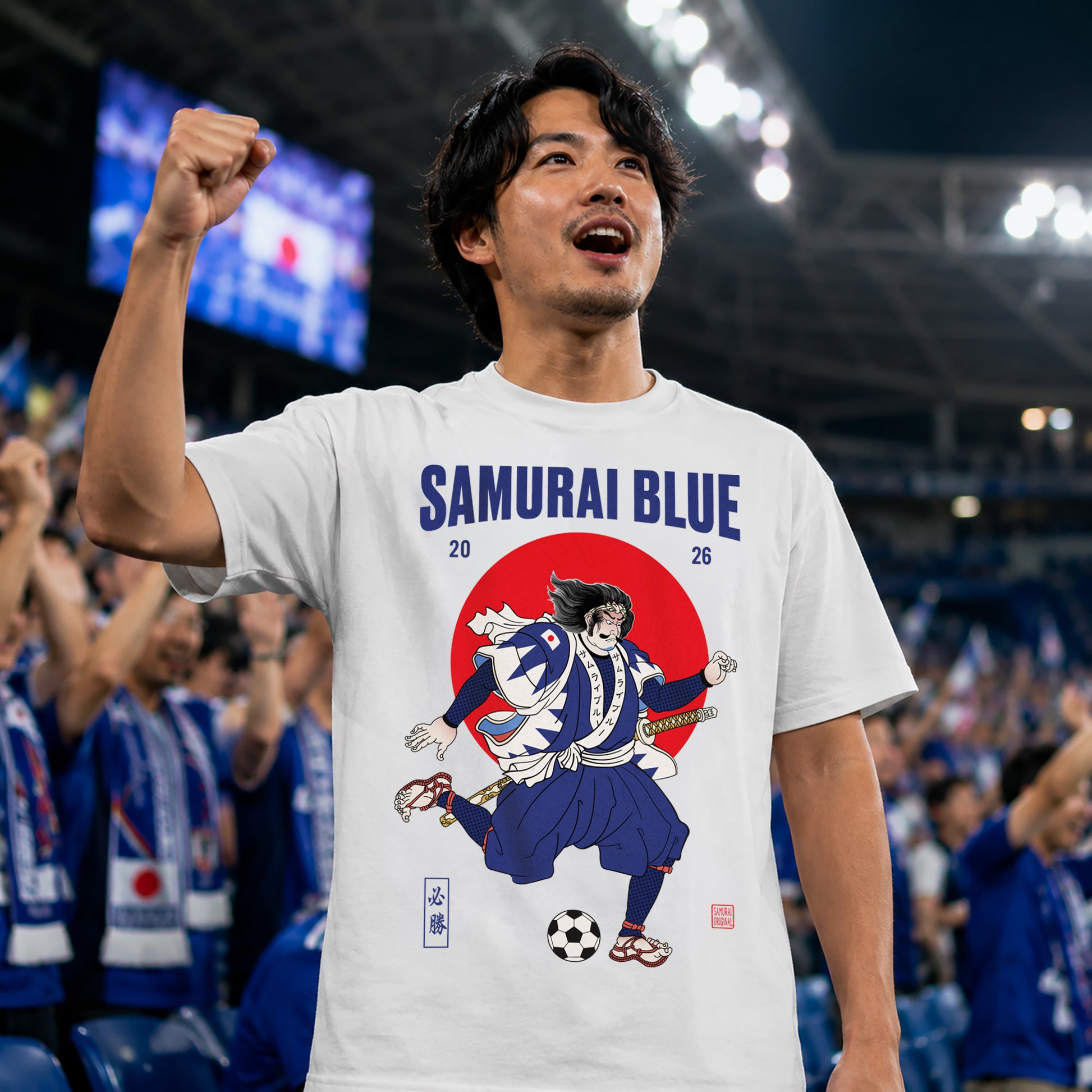 Samurai Blue 2026 Football Ukiyo-e Organic T-shirt - Samurai Original