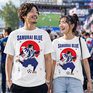 Samurai Blue 2026 Football Ukiyo-e Organic T-shirt - Samurai Original