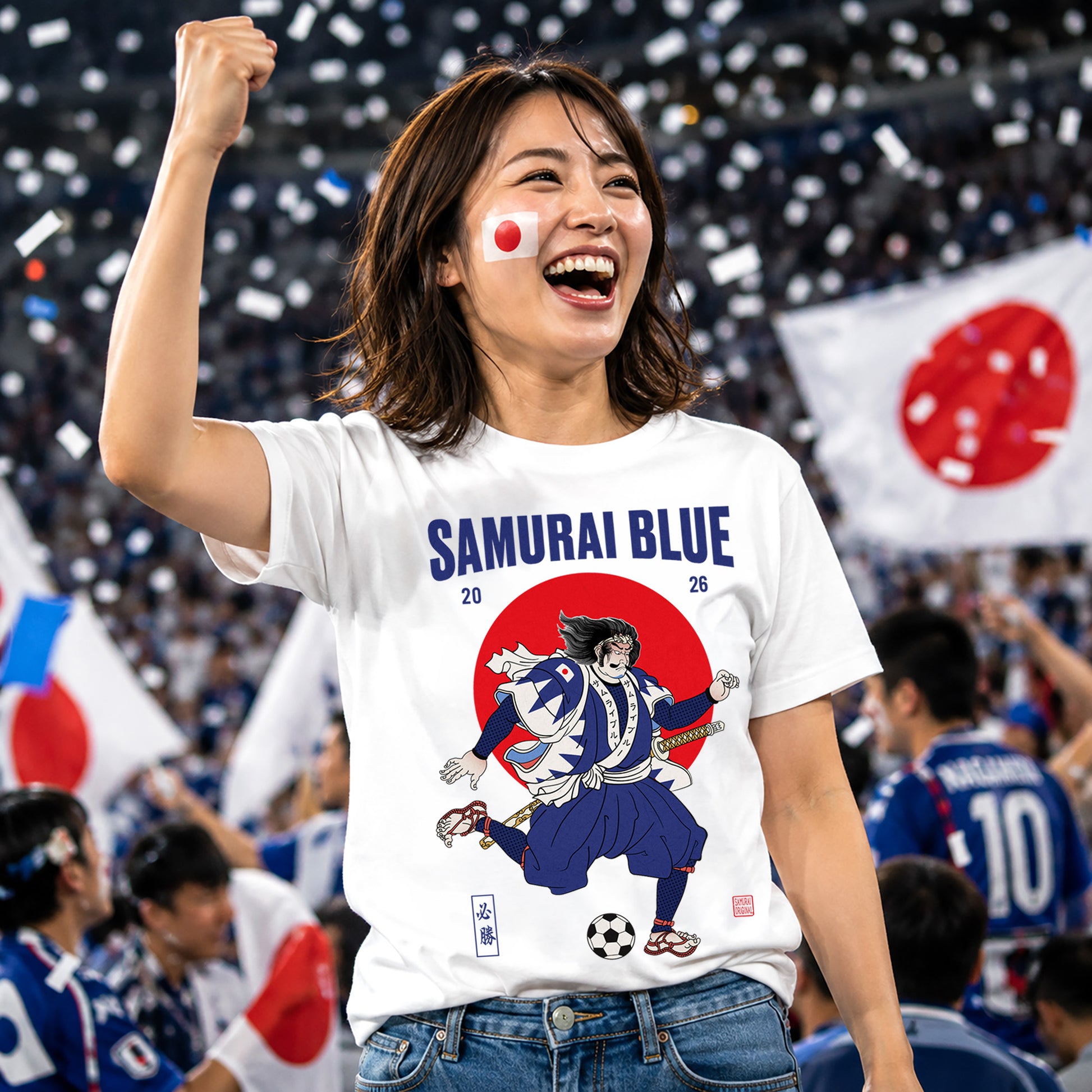 Samurai Blue 2026 Football Ukiyo-e Unisex T-shirt - Samurai Original